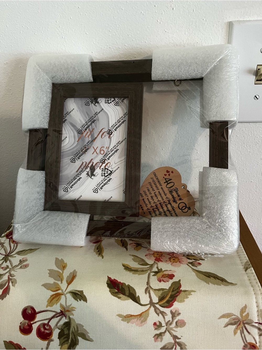 Wood Tone Brown  40th Anniversary Photo Frame - Home Accents